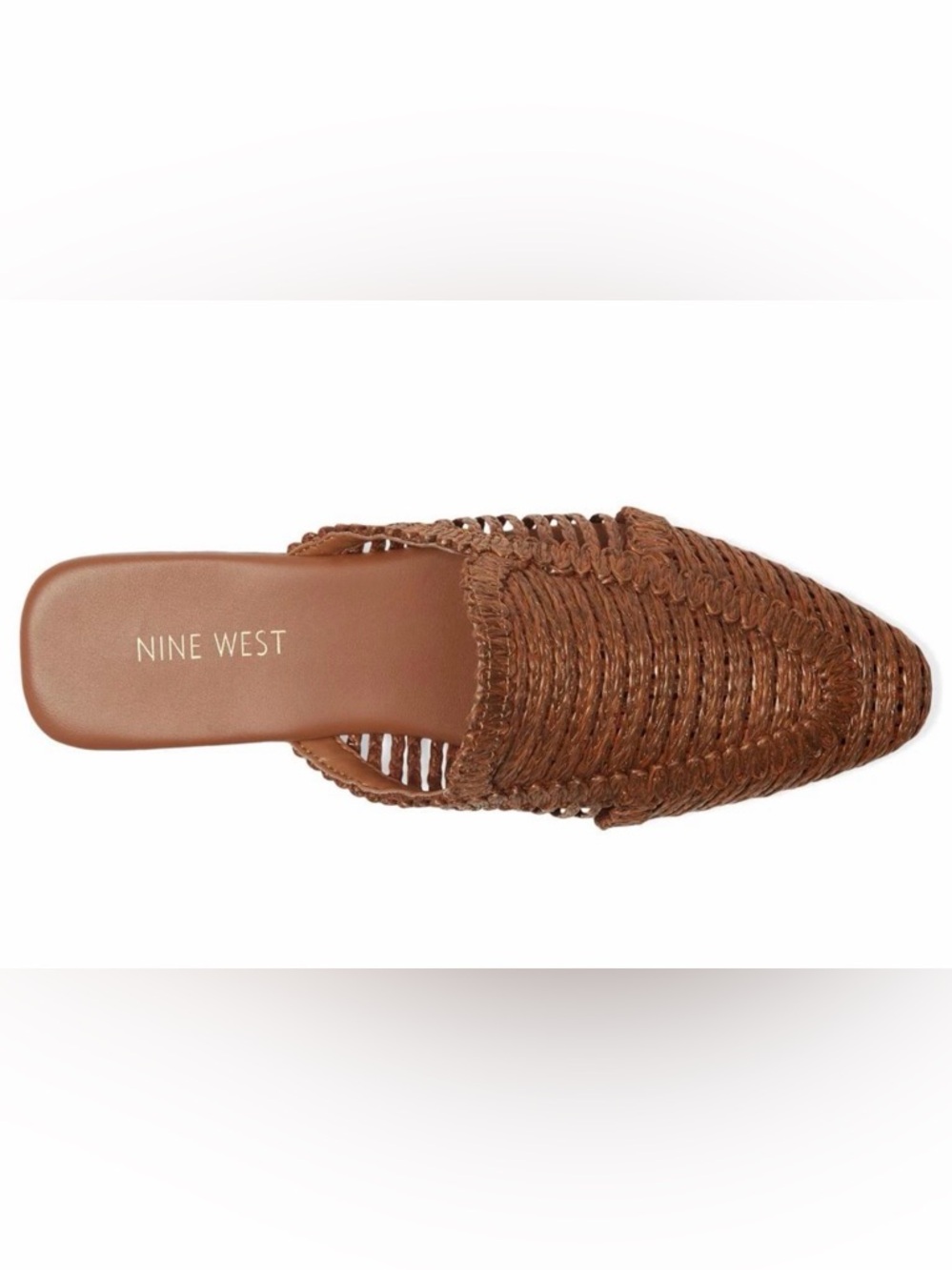 Nine West Women's Cleigha
Pointy Toe Mules in brown woven raffia 8
